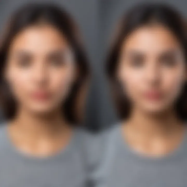 A comparative view of before and after images highlighting the effects of background removal in passport photos.