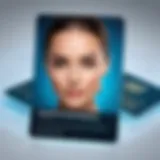 A digital illustration showcasing the technology used in background removal for passport photos.