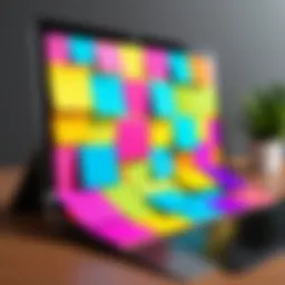 Colorful digital post-it notes on a computer screen