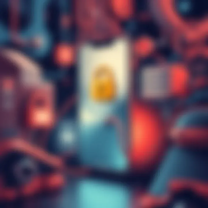 Understanding the Risks of Lock Screen Apps A conceptual image illustrating potential pitfalls of using lock screen apps