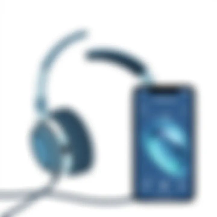 Headphones connected to an iPhone