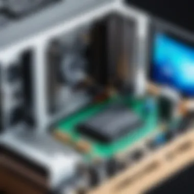 Close-up of essential PC components for gaming