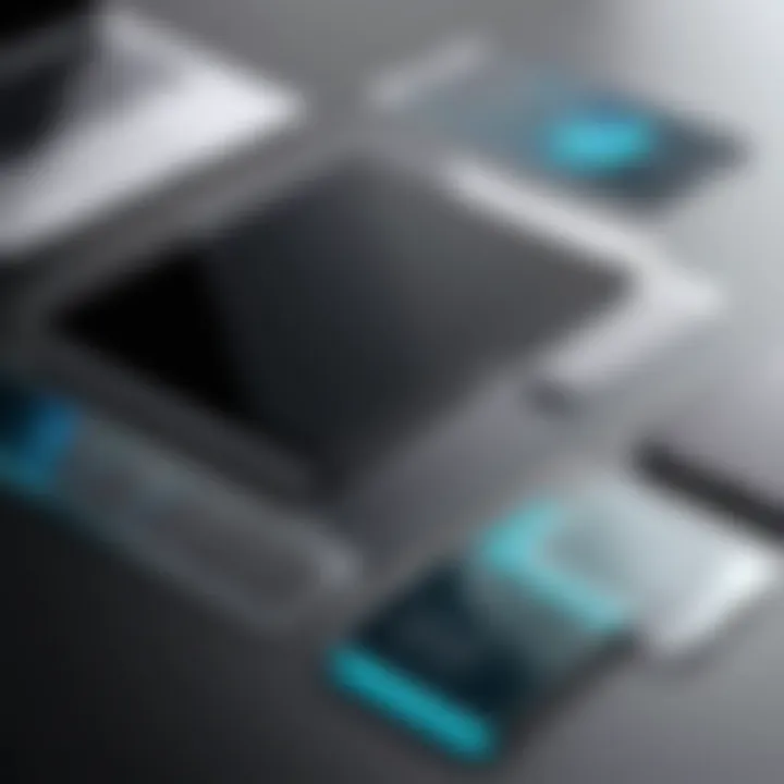 Different types of screen protectors laid out on a table