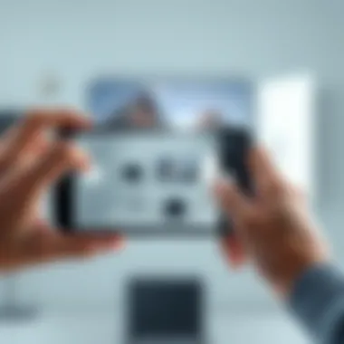 Capturing Perfect Images with Steady Hands and Good Lighting An iPhone held steady while capturing an image in good lighting