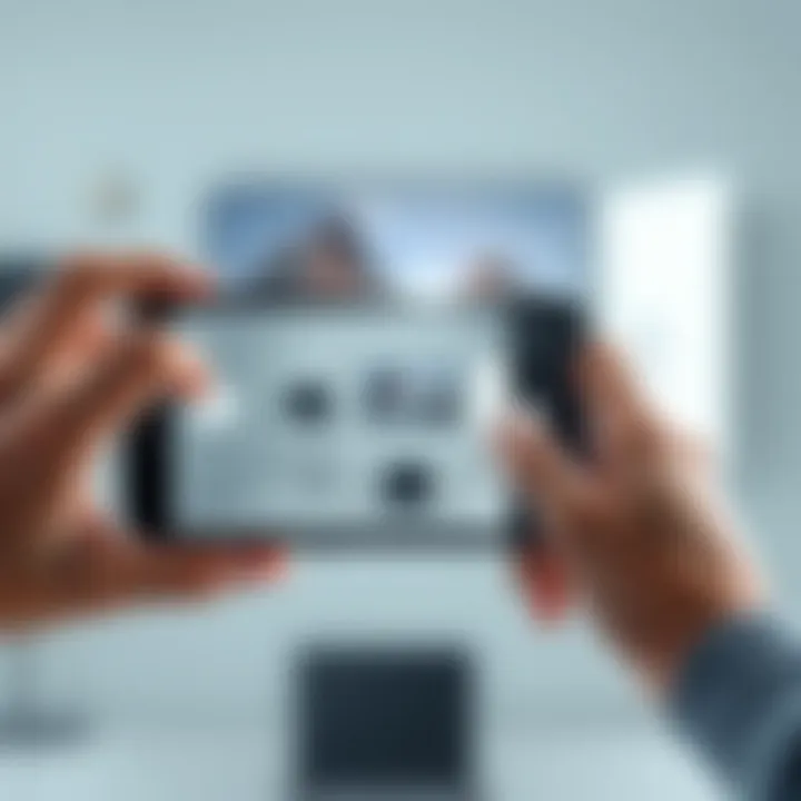 Capturing Perfect Images with Steady Hands and Good Lighting An iPhone held steady while capturing an image in good lighting