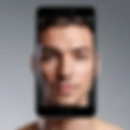 Overview of face replacement software interface on iPhone