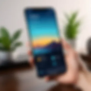 Mindfulness App Interface Mindfulness app interface displaying calming visuals