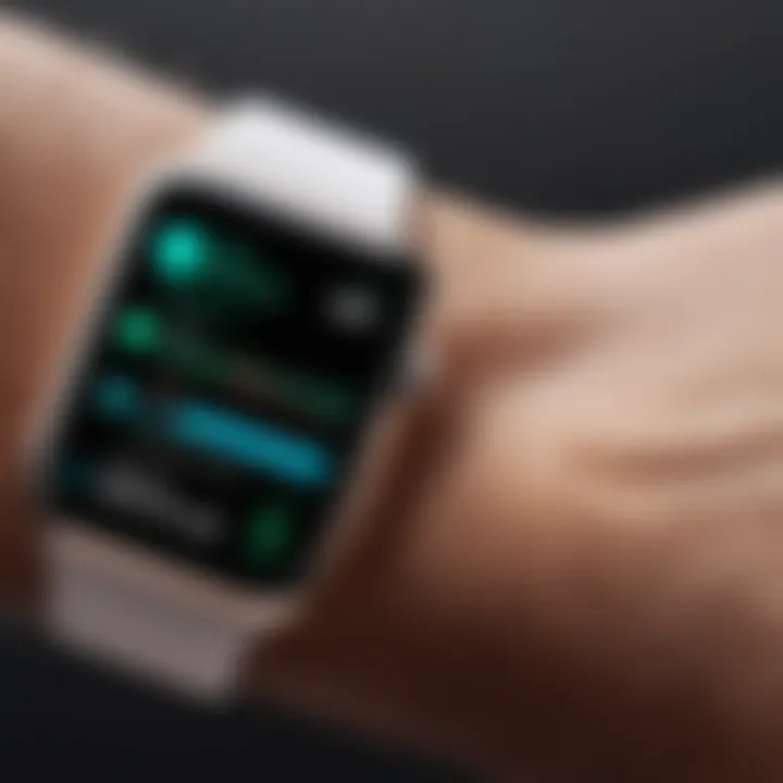 An Apple Watch displaying health metrics