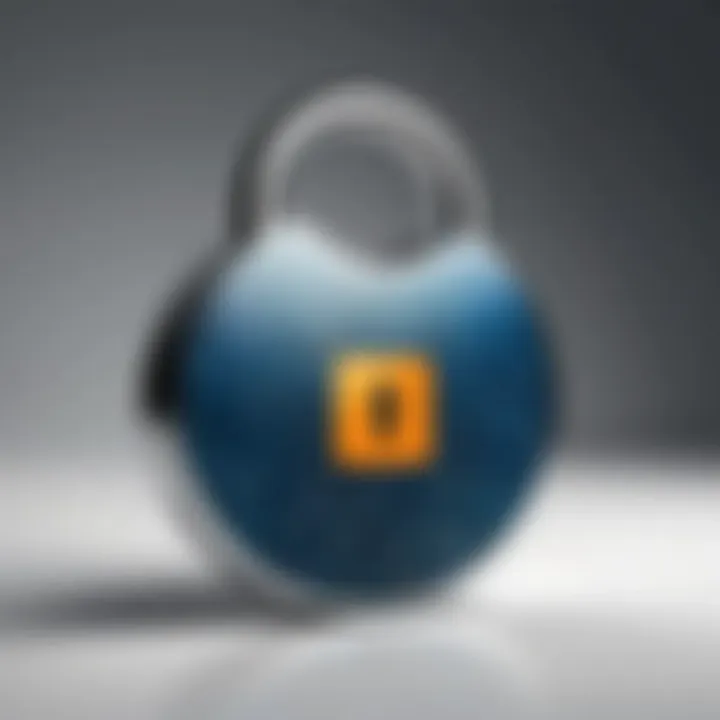 A digital padlock symbolizing data security.