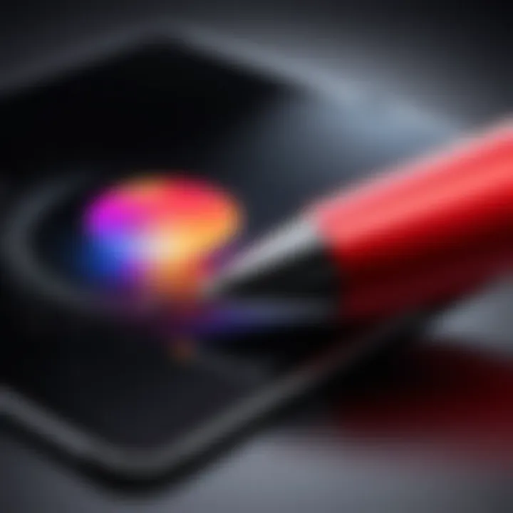 Illustration of the new Apple Pen tip in use for digital drawing on a tablet