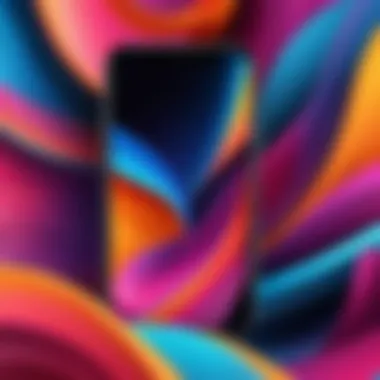 Colorful abstract wallpaper for iPhone showcasing vibrant hues.