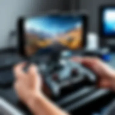 Mobile Gaming Setup A stylish setup for mobile gaming