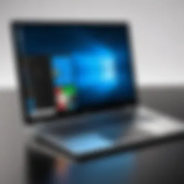 Sleek Modern Laptop with Windows 10 Sleek modern laptop showcasing Windows 10 interface