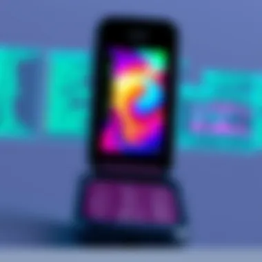 Close-up of touch screen interface with vibrant display