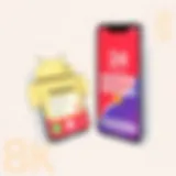 Illustration depicting the transition from Android to iPhone