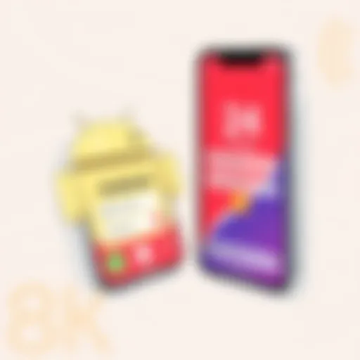 Illustration depicting the transition from Android to iPhone