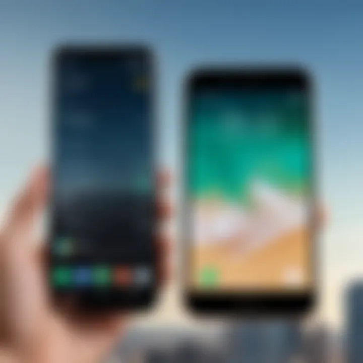 Visual differences between Android and iPhone home screens