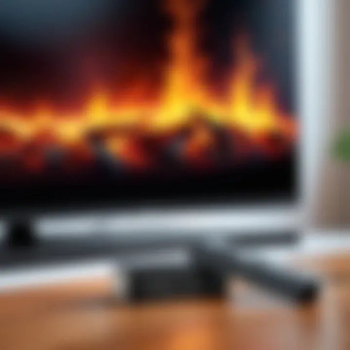 Close-up of Fire Stick connected to TV