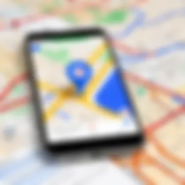 Smartphone displaying Google Maps with offline message