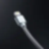 Illustration of an iPhone lightning cable with visible wear and tear