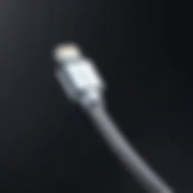 Worn Lightning Cable Illustration of an iPhone lightning cable with visible wear and tear