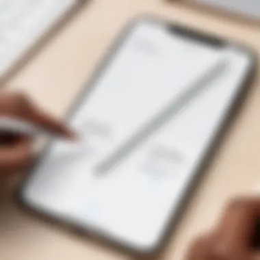 Apple Pencil in use on an iPhone screen