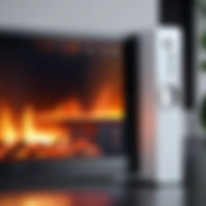 Visual representation of a smart home device integrated with fire technology.