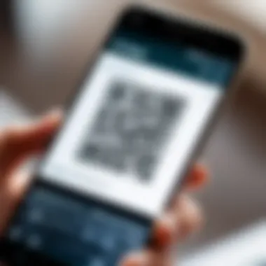 A close-up view of a Google QR code on a smartphone screen