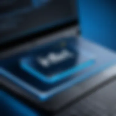 An overview of Intel Evo logo with a sleek laptop background