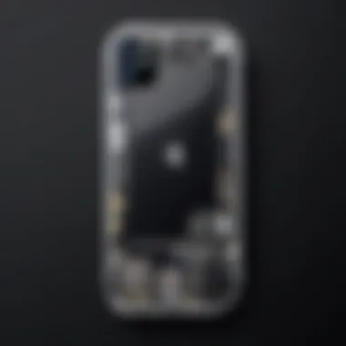 A step-by-step visual guide demonstrating the installation of an iPhone protective skin.