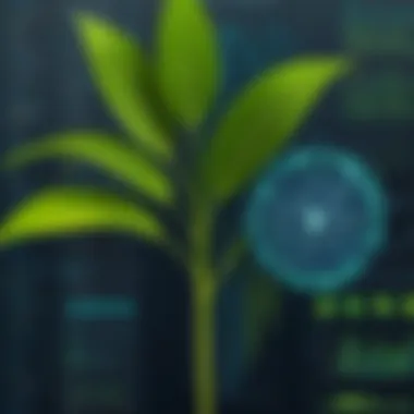AI Analysis of Plant Data A visual representation of artificial intelligence analyzing plant data
