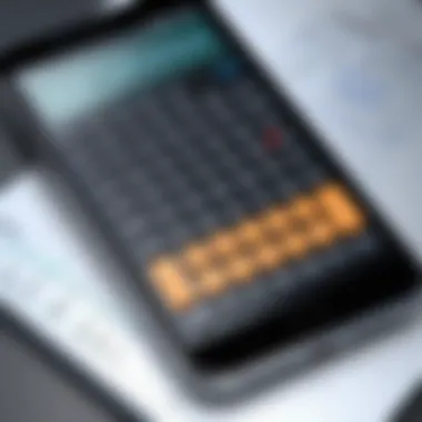 Sleek smartphone displaying a scientific calculator app