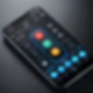 Smartphone displaying remote control interface