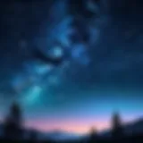 A serene night sky with animated stars