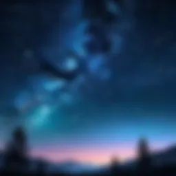A serene night sky with animated stars