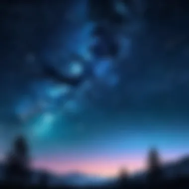 A serene night sky with animated stars