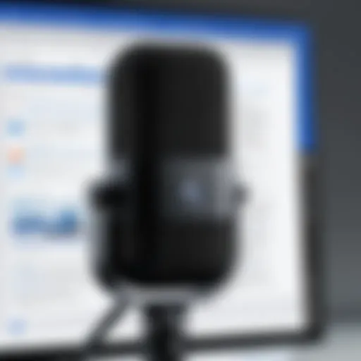 Illustration showcasing voice recording feature in Microsoft Word interface