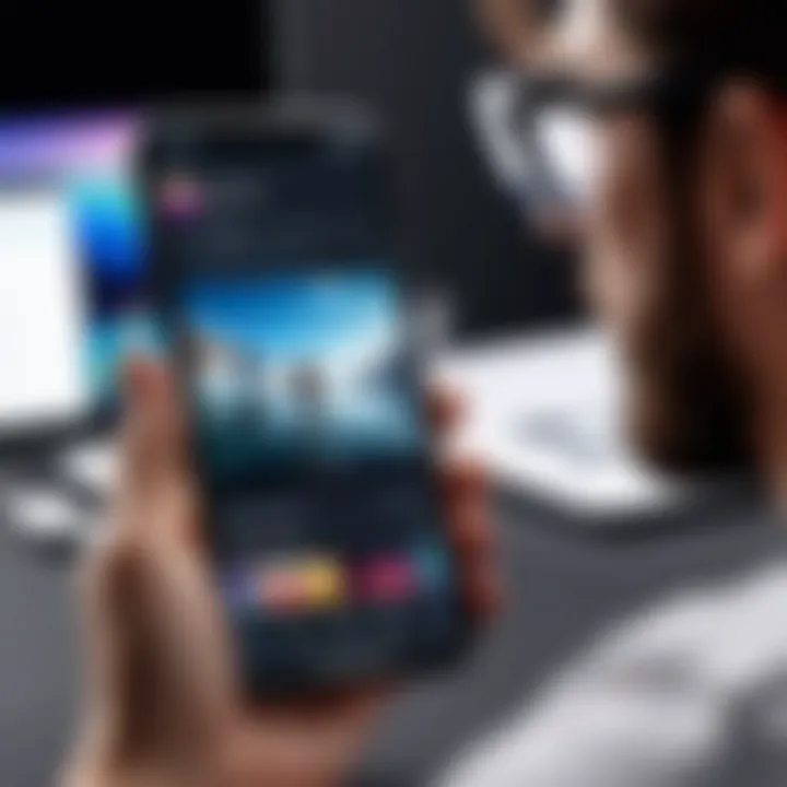 User engaged in editing a video on an iPhone