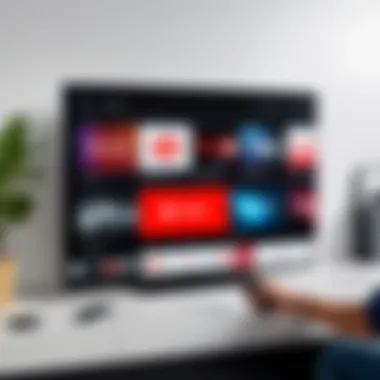 Navigating YouTube TV Remote Features User navigating through the YouTube TV phone remote features